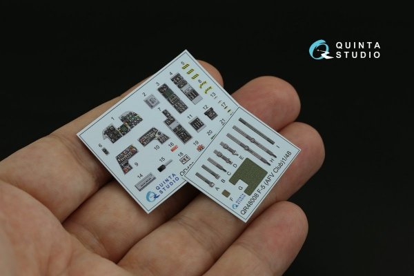 Quinta Studio QD48219 F-5E 3D-Printed &amp; coloured Interior on decal paper (AFV club) 1/48