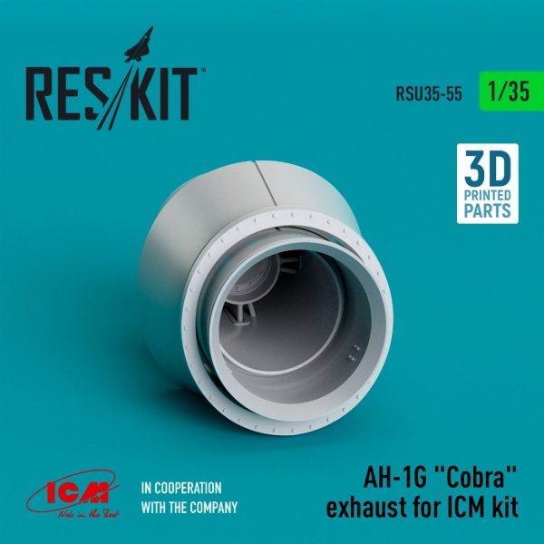 RESKIT RSU35-0055 AH-1G &quot;COBRA&quot; EXHAUST FOR ICM KIT (3D PRINTED) 1/35