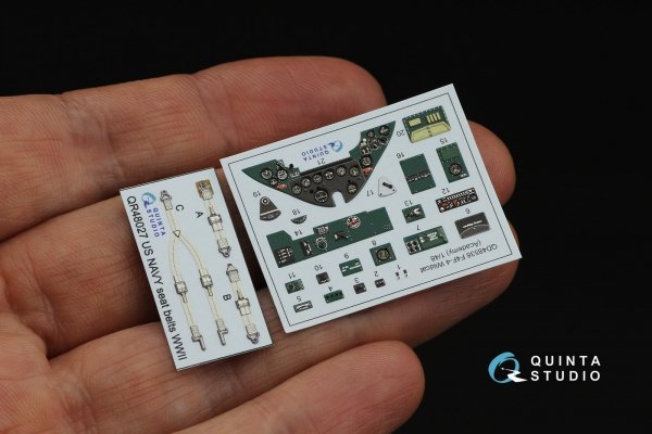 Quinta Studio QD48538 F4F-4 Wildcat 3D-Printed &amp; coloured Interior on decal paper (Academy) 1/48