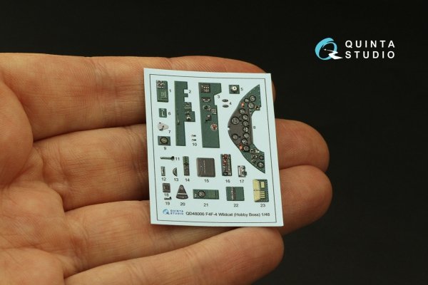 Quinta Studio QD48006 F4F-4 Wildcat 3D-Printed coloured Interior on decal paper (HobbyBoss) 1/48