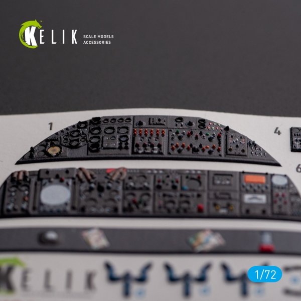 KELIK K72136 AVRO VULCAN B.2 Rear cockpit - interior 3D decals for Airfix kit 1/72