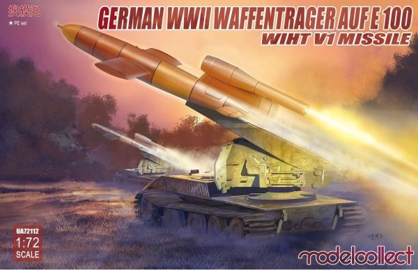 Modelcollect UA72112 German WWII E-100 panzer weapon carrier with V1 Missile launcher (1:72)
