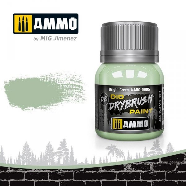 Ammo of Mig 0605 DRYBRUSH Bright Green 40ml
