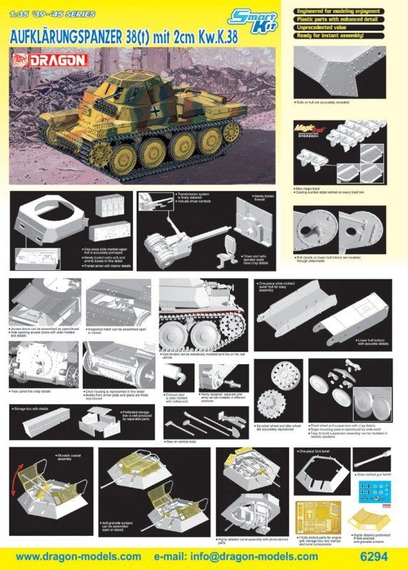 Dragon 6294 Aufklaerungspanzer 38(t) mit 2cm Kw.K. 38 (1:35)