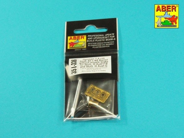 Aber 35l-336 Muzzle brake base barrel for German / lufa bez hamulca do StuG.III, Ausf.G &amp; SyuG.IV tank guns 1/35