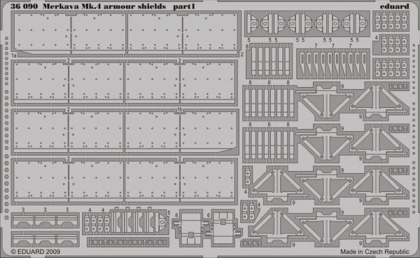 Eduard 36090 Merkava Mk. IV armour shields 1/35 Academy