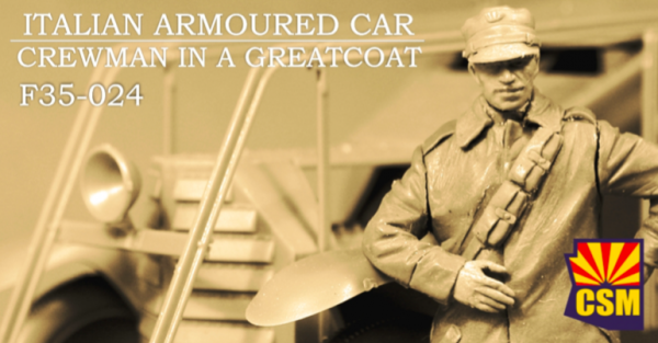 Copper State Models F35-024 Italian Armoured Car Crewman in a greatcoat 1/35