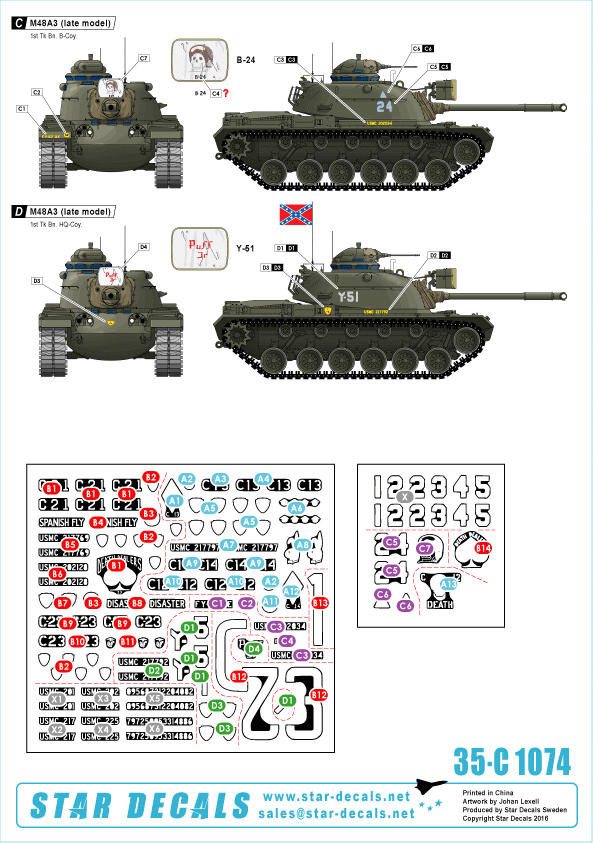 Star Decals 35-C1074 M48A3 Late model 1/35