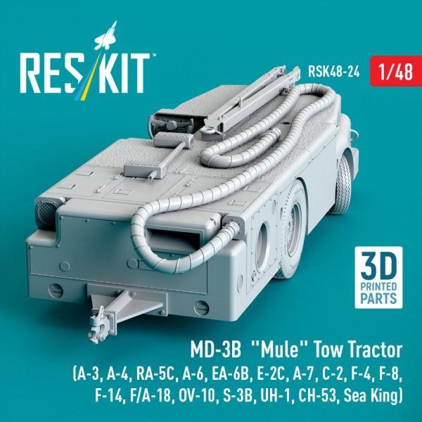 RESKIT RSK48-0024 MD-3B "Mule" Tow Tractor (3D Printed model kit) 1/48