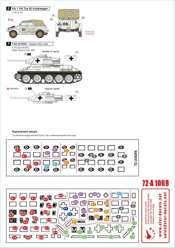Star Decals 72-A1069 1. Skijäger Division. 1/72