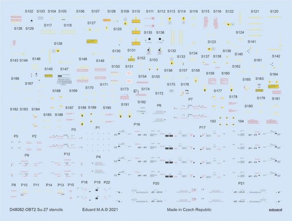Eduard D48082 Su-27 stencils ACADEMY/KITTY HAWK/HOBBY BOSS/GWH 1/48 