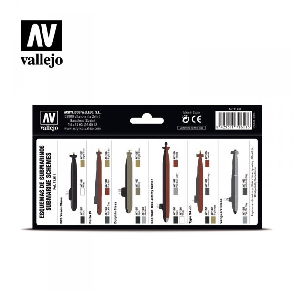 Vallejo 71611 Nuclear Submarine Colors 8 x 17ml