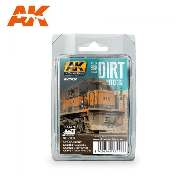 AK Interactive AK7020 BASIC DIRT EFFECTS WEATHERING SET