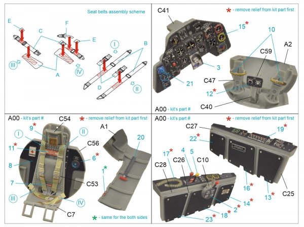 Quinta Studio QD32105 Ju EF 126/EF 127 3D-Printed &amp; coloured Interior on decal paper (Das Werk) 1/32