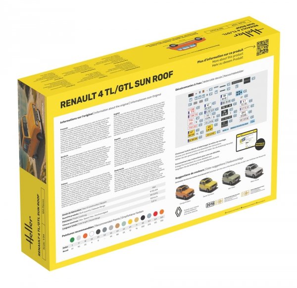 Heller 58704 Renault 4 TL/GTL Sun Roof - Starter Kit 1/24