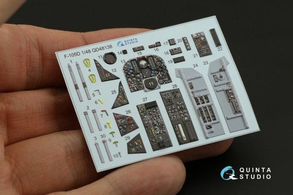 Quinta Studio QD48138 F-105D 3D-Printed &amp; coloured Interior on decal paper (for HobbyBoss kit) 1/48