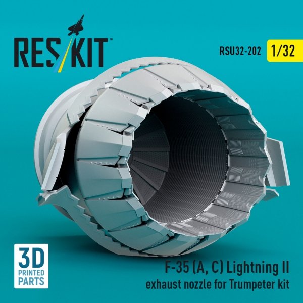 RESKIT RSU32-0202 F-35 (A, С) Lightning II exhaust nozzle for Trumpeter kit (3D Printed) (1/32)