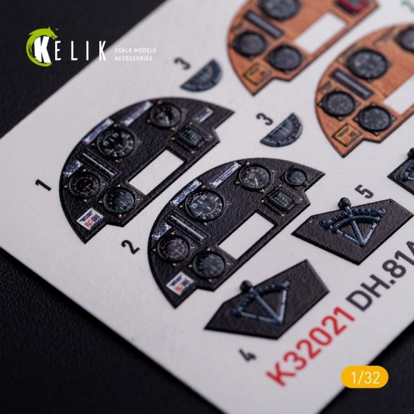 KELIK K32021 DH.81A Tiger Moth - Interior 3D Decal for ICM kit 1/32