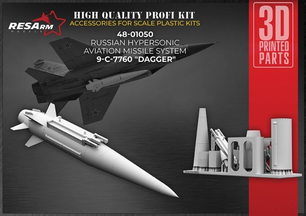 RESArm 48-01050 KINZHAL - Hypersonic aviation missile system 9-S-7760 "Dagger" (3D resin printing) 1/48