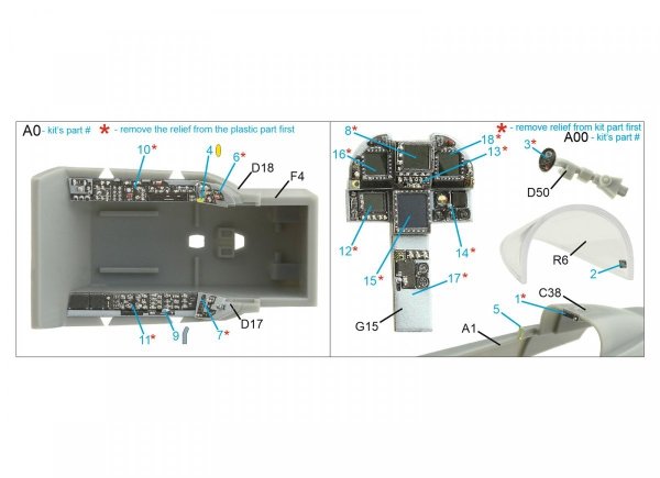 Quinta Studio QDS-48259 F/A-18E 3D-Printed &amp; coloured Interior on decal paper (HobbyBoss) (small version) 1/48