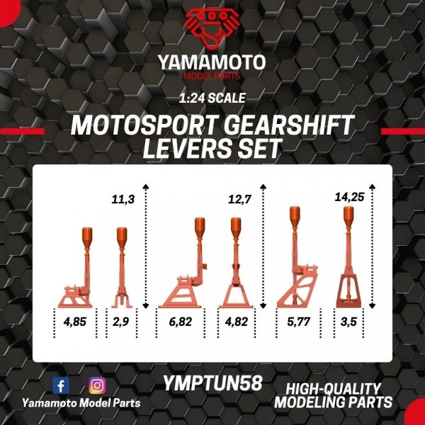 Yamamoto YMPTUN58 Gearshift Levers Set 1/24