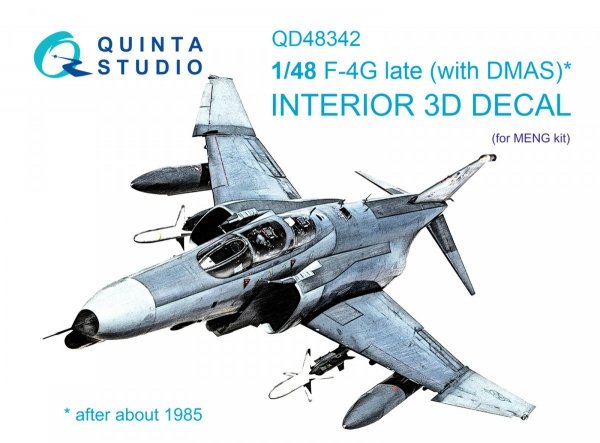 Quinta Studio QD48342 F-4G late 3D-Printed &amp; coloured Interior on decal paper (Meng) 1/48