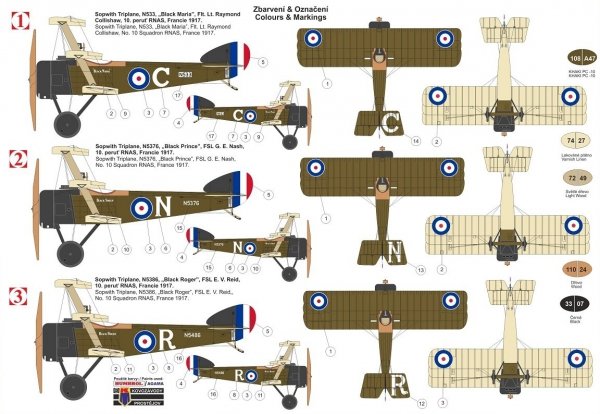 Kozavody Prostejov KPM0181 Sopwith Triplane Black Flight 1/72