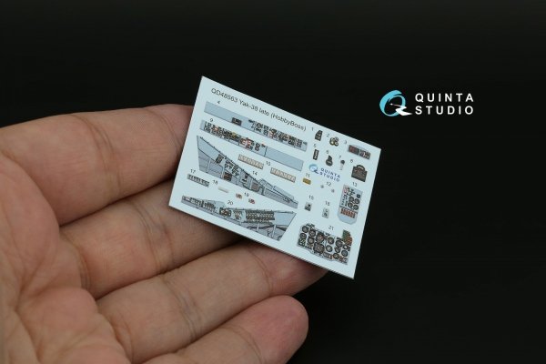 Quinta Studio QD48563 Yak-38 3D-Printed &amp; coloured Interior on decal paper ( HobbyBoss ) 1/48