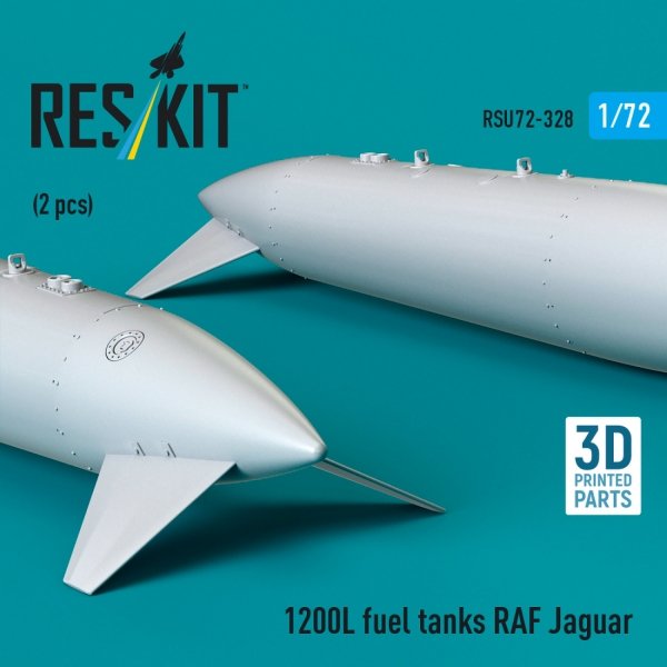 RESKIT RSU72-0328 1200 L fuel tanks RAF Jaguar (2 pcs) (3D Printed) (1/72)