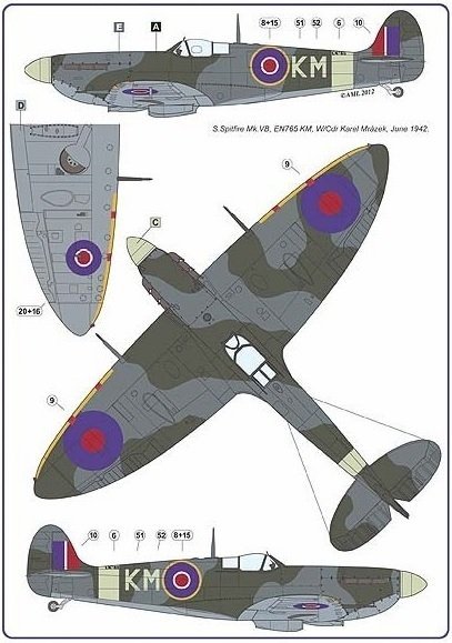 AML D32004 Czechoslovak commanders in the Spitfire 1/32