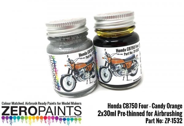 Zero Paints ZP-1532 Honda CB750 Four - Candy Orange Paint Set 2x30ml