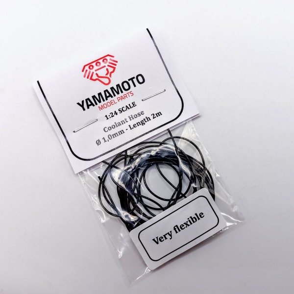 Yamamoto Model Parts YMPTUN77 Coolant Hose Black 1,0mm 2m very flexible 1/24