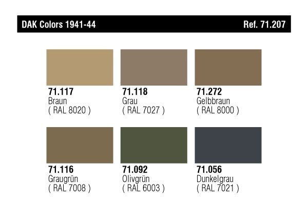 Vallejo 71207 DAK Colors 1941-1944 (6x17ml)