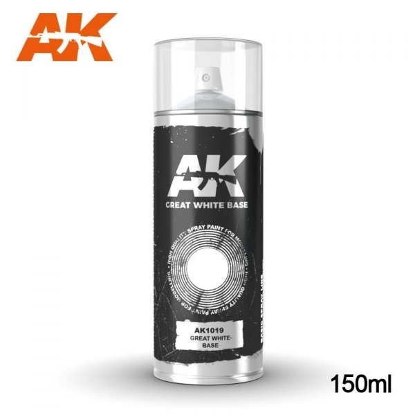 AK Interactive AK1019 GREAT WHITE BASE SPRAY 150ml