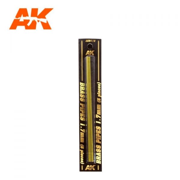 AK Interactive AK9116 BRASS PIPES 1.7MM Ø. 5 UNITS