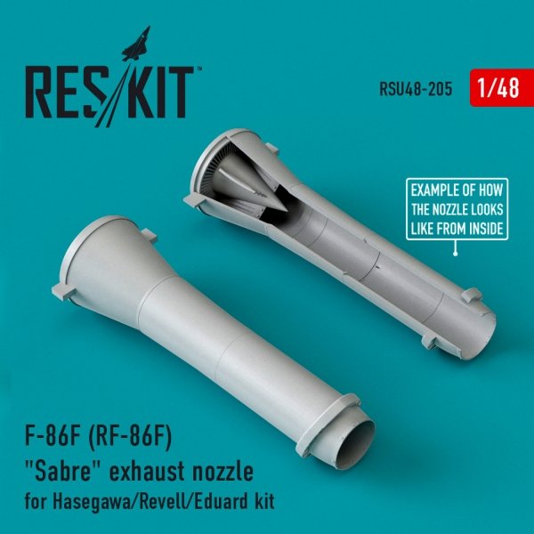 RESKIT RSU48-0205 F-86F (RF-86F) &quot;SABRE&quot; EXHAUST NOZZLES FOR HASEGAWA/REVELL/EDUARD KIT 1/48