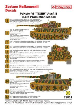 Techmod 72801 - Pz.Kpfw.VI Tiger Ausf.E (Mid Production Model) (1:72)