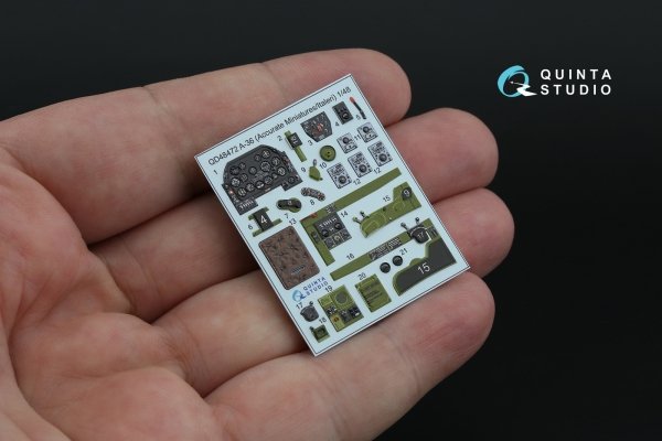 Quinta Studio QD48472 A-36 3D-Printed coloured Interior on decal paper (Accurate Miniatures/Italeri) 1/48