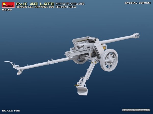 Mini Art 53013 German 7.5cm PaK 40 Late w/Elite Artillerie Regiment Crew. Special Edition 1/35