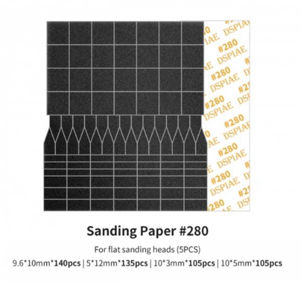 DSPIAE SP-ES02 Sanding Paper 280 Grit