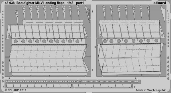 Eduard 48938 Beaufighter Mk. VI landing flaps TAMIYA 1/48