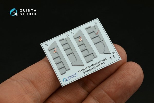 Quinta Studio QD48059 Mitsubishi F-2B 3D-Printed coloured Interior on decal paper (Hasegawa) 1/48