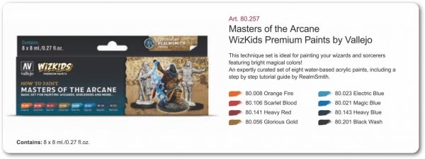 Vallejo 80257 Wizkids Masters of the Arcane Set 8x8ml