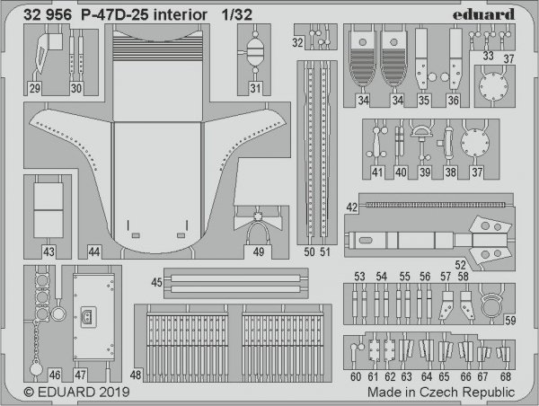 Eduard 32956 P-47D-25 interior 1/32 HASEGAWA