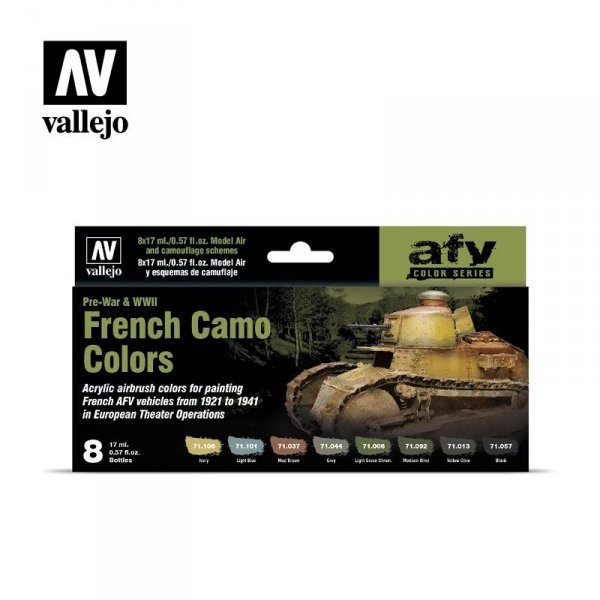 Vallejo 71644 French Camo Colors Pre-War &amp; WWII 8 x 17 ml