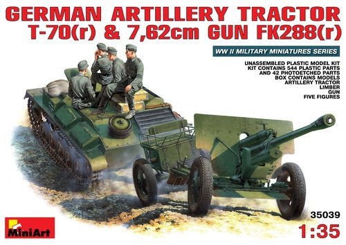 MiniArt 35039 Artillery Tractor T-70(r) &amp; 7.62cm Gun FK288(r) (1:35)
