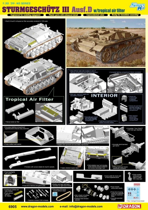 Dragon 6905 STURMGESCHUTZ III Ausf.D with tropical air filter 1/35