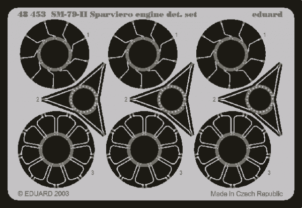 Eduard 48453 SM 79II Sparviero engine 1/48  (TRUMPETER)