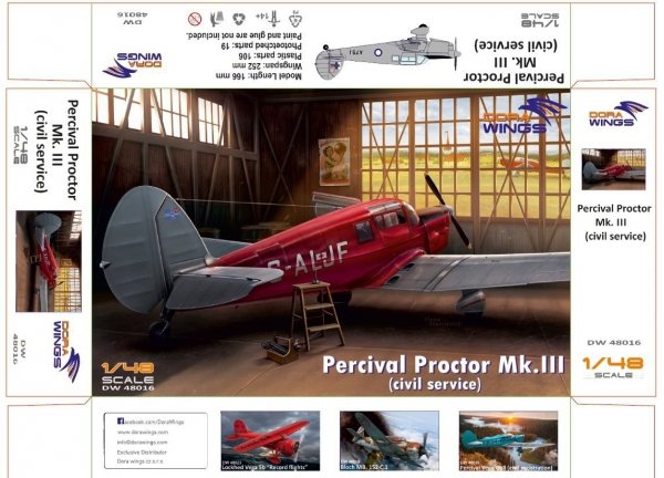 Dora Wings 48016 Percival Proctor Mk.III civil registration 1/48