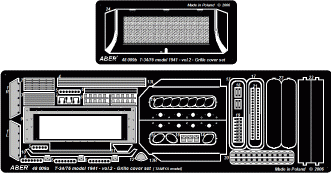 Aber 48009 Russian medium tank T-34/76 1941 model - vol. 2 - additional set - grille cover (1:48)